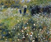 Mujer con una sombrilla en un jardin Pierre-Auguste Renoir